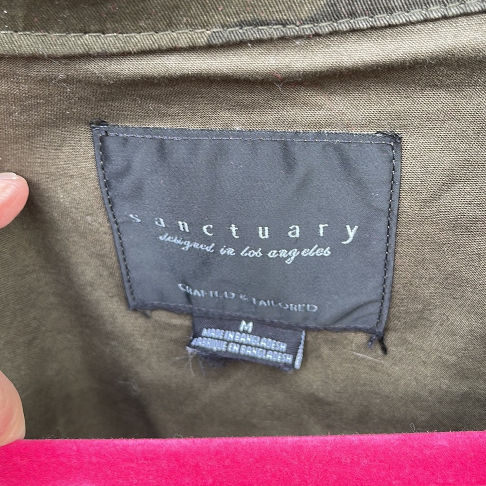 Sanctuary M Light Jacket Boxy Drawstring Zip Snap… - image 2